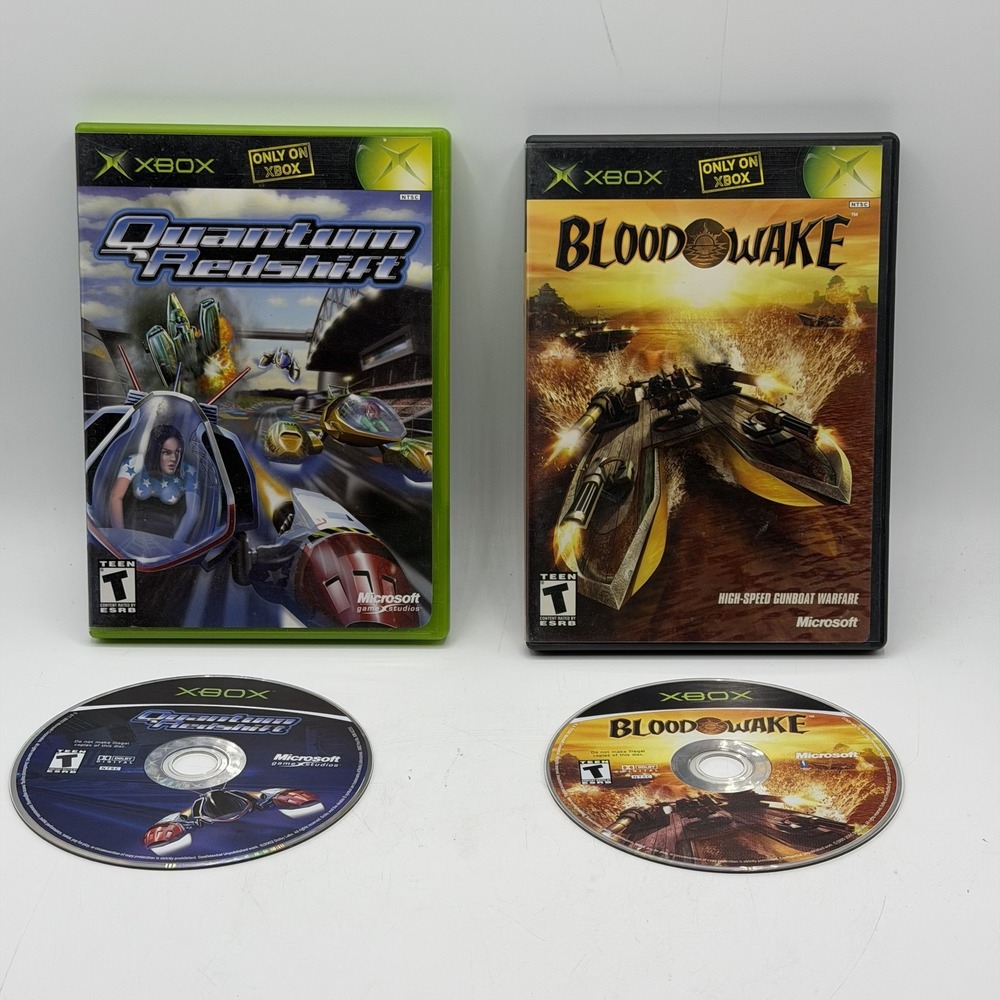 Original Xbox Games Quantum Redshift & Blood Wake - Lot of 2‎